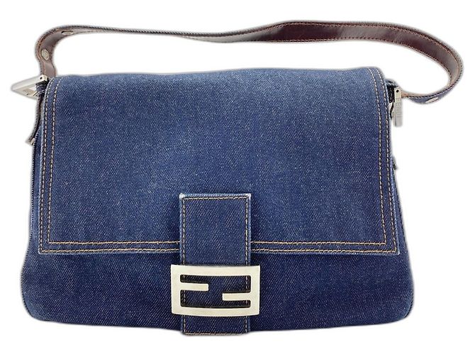 Borsa a secchiello Fendi Mamma Blu navy