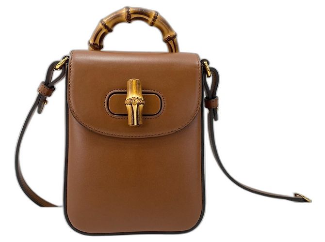 Bolsa de Ombro Gucci Bamboo Marrom