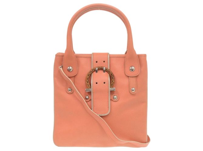 Bolsa de couro rosa Salvatore Ferragamo