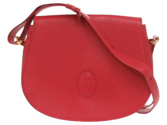Borsa a tracolla Cartier Must de Leather Red Rosso