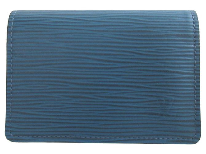 Louis Vuitton Kartenetui aus Epi-Leder Grün Hellblau