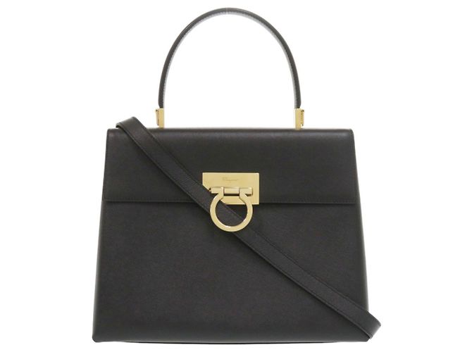Salvatore Ferragamo Gancini 2-Way Lederhandtasche