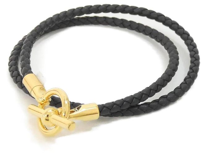 Pulseira Charm Glenan Double Tour Hermès Preto