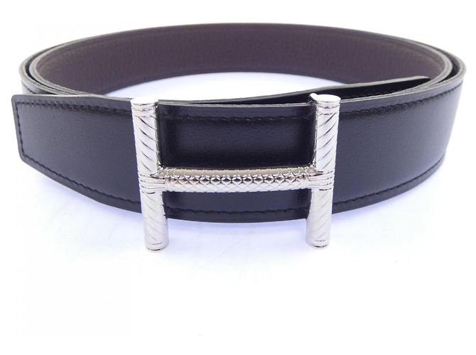 Hermès Hermes Hisseo 32mm Wendelgürtel Braun Schwarz