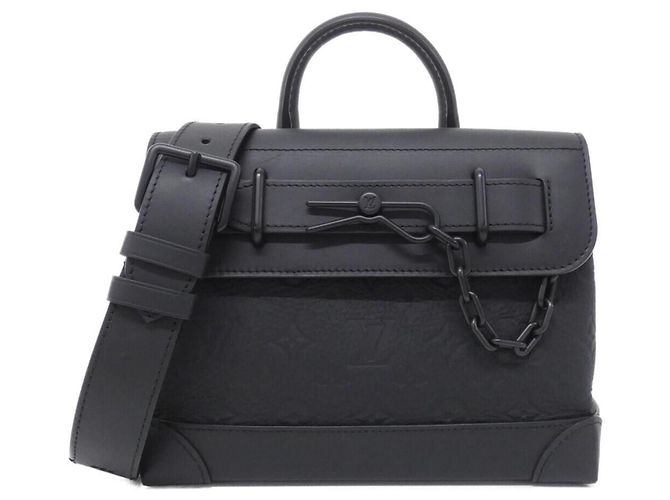 Sac à main Louis Vuitton Taurillon Monogram Steamer PM Noir