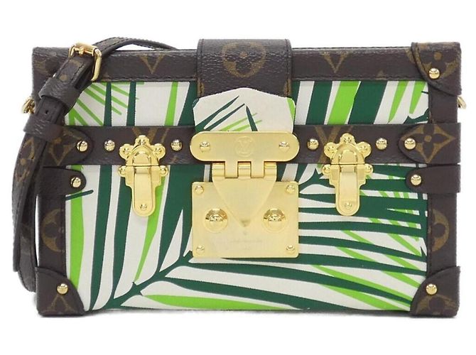 Borsa a tracolla Louis Vuitton Petite Malle M41555 Marrone Verde Verde chiaro