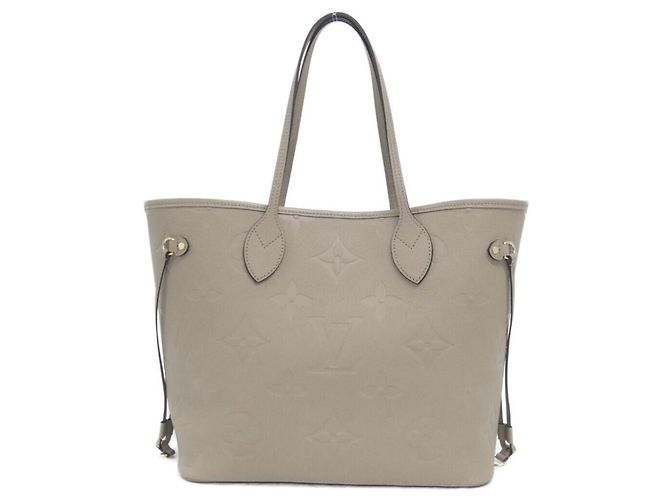 Louis Vuitton Monogram Empreinte Neverfull MM Handtasche Beige Grau