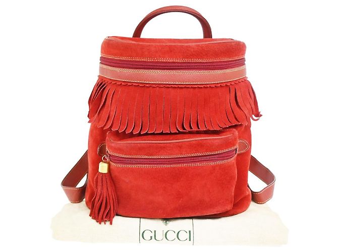 Sac à dos Gucci Vintage en daim Medium Rouge