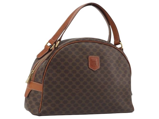 Céline Borsa a mano CELINE Macadam Canvas PVC Leather Brown Gold Auth mr2825 Marrone D'oro