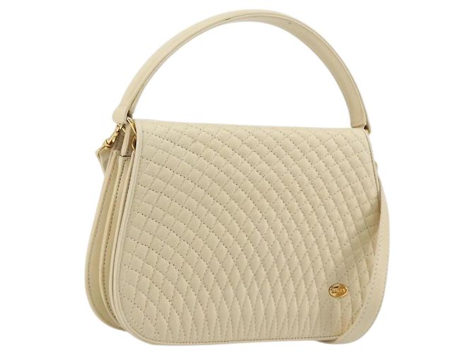 Borsa a tracolla BALLY in pelle 2way Ivory Gold Auth 197162A D'oro Crudo