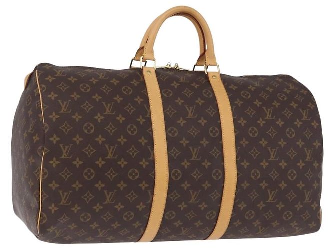 LOUIS VUITTON Monogram Keepall 55 Boston Bag M41424 LV Auth 194909SAV Monogramme