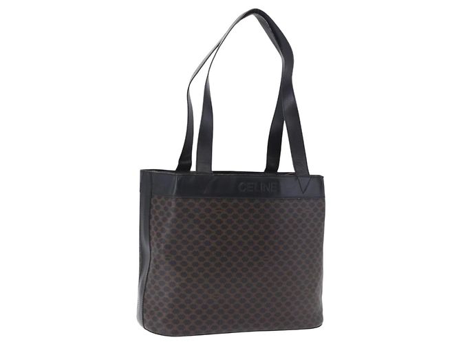 Céline Sac cabas CELINE Macadam Canvas PVC Cuir Noir Or Auth BA15122 Doré