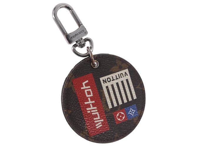 LOUIS VUITTON Monogram Porte Cles Round Monogram Logo Charm M68300 Auth BA15242 Monogramma
