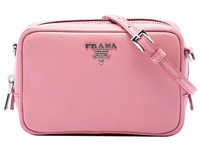 Mini borsa a tracolla Prada Saffiano Lux rosa