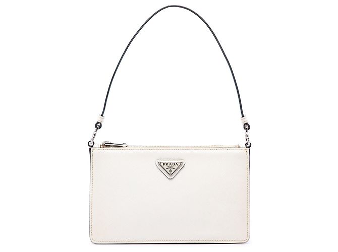 Prada Saffiano Schultertasche weiß