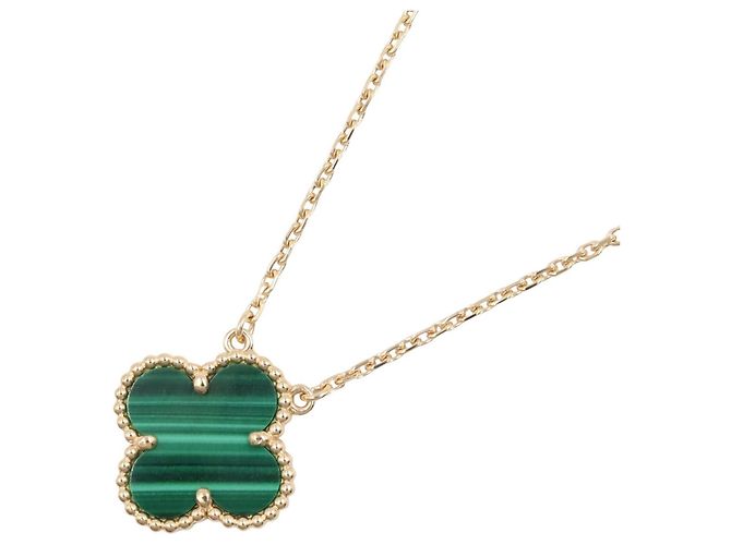 Collana Van Cleef & Arpels Vintage Alhambra Malachite D'oro Verde
