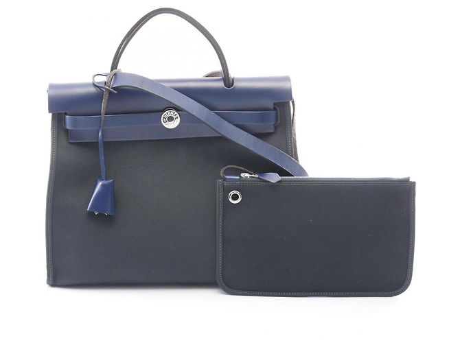 Hermès Herbag Zip PM Sac à main 2-Way Bleu Vert