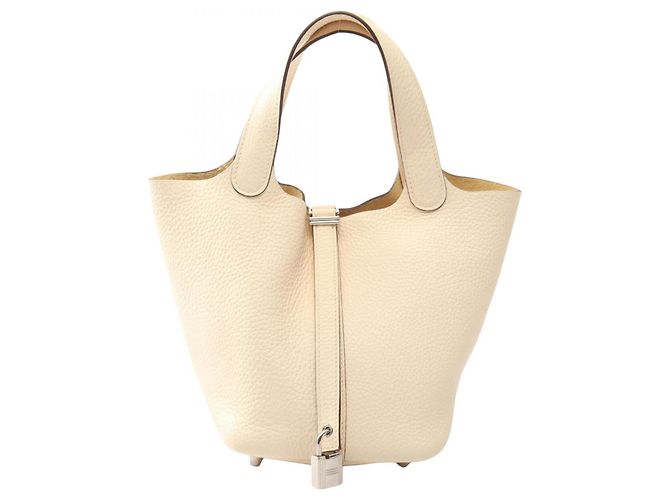 Hermès Hermes Picotin Lock PM Nata Handtasche Weiß