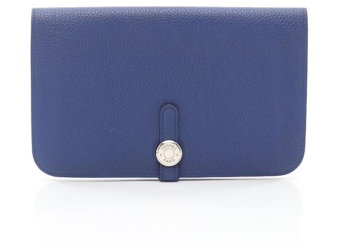 Hermès Portefeuille long bi-fold Hermes Dogon GM Bleu