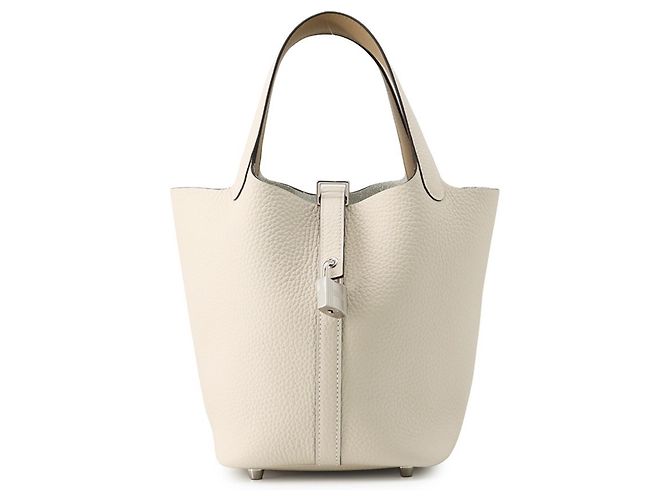 Hermès Sac à main Hermes Picotin Lock PM Eclat Nata Poussière Marron Beige Écru