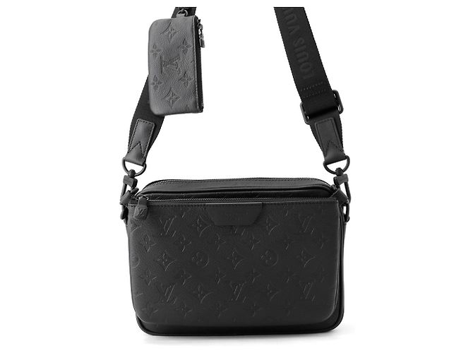 Louis Vuitton Monogram Shadow Trio Shoulder Bag Black