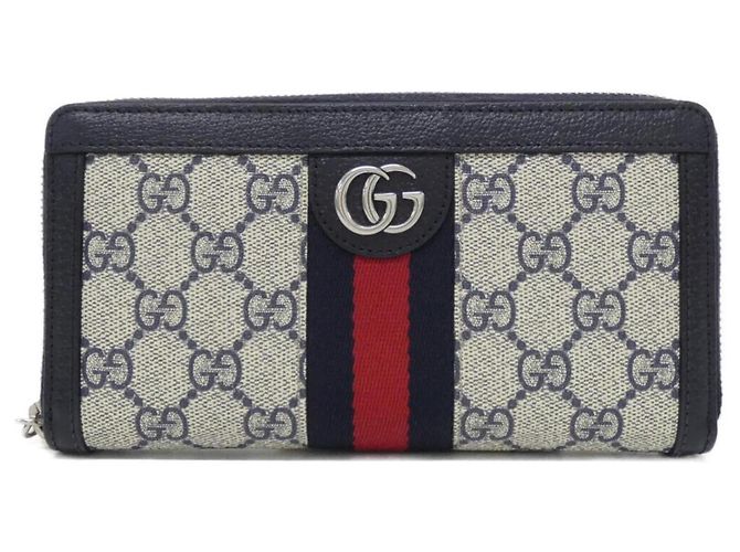 Cartera bi-fold Gucci Ophidia Azul Beige