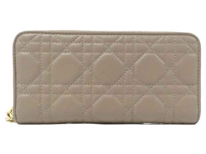 Christian Dior Lady Voyageur Bi-fold Geldbörse Braun