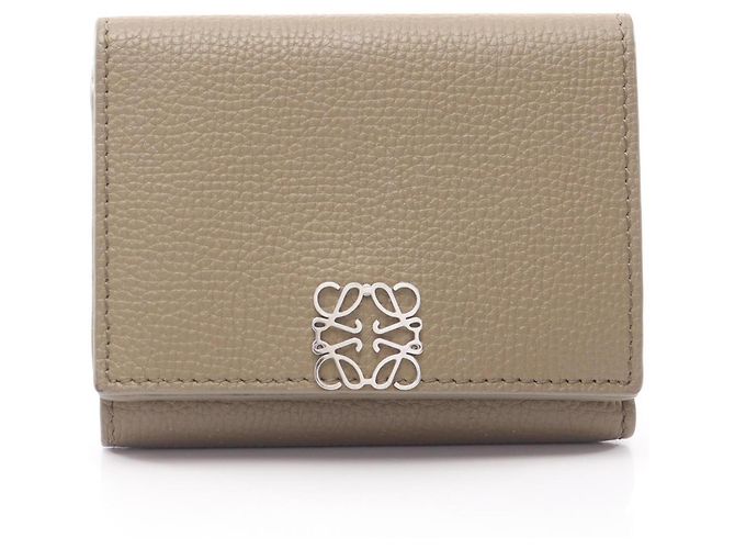 Loewe Anagram Trifold Geldbörse Beige