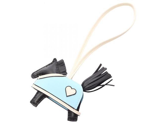 Hermès Hermes Rodeo Robeocour PM Celeste Cle Charm Noir Blanc Bleu
