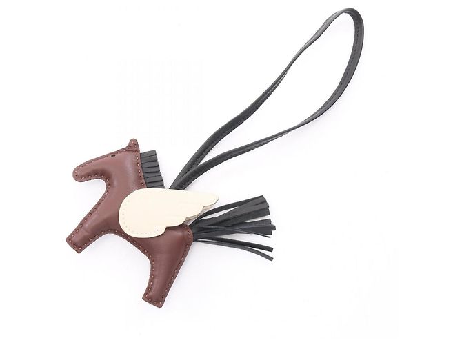 Hermès Hermes Rodeo Pegasus PM Terre Clé Charm Marrone Nero Crudo