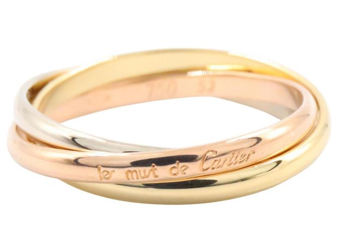 Cartier Trinity Ring - 18K Goldband Silber Golden
