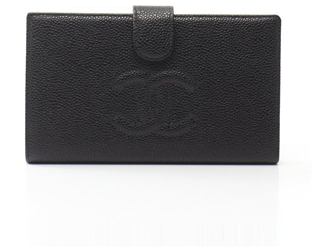 Chanel Coco Mark Bi-fold Long Wallet Schwarz