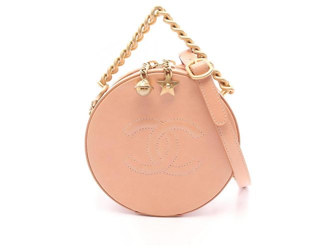 Bolsa de Mão 2-Way Chanel Coco Mark Round Rosa