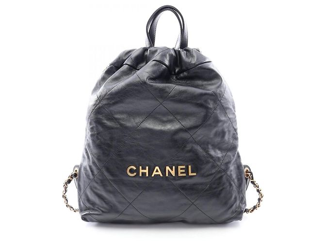 Chanel 22 Backpack Rucksack Handbag Black