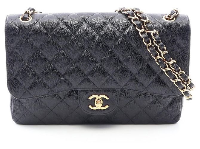 Timeless Borsa a tracolla Chanel Large Matelassé Classic Double Flap Nero