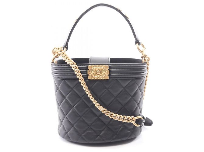 Le Boy Bolsa de Ombro 2-Way Chanel Boy Preto