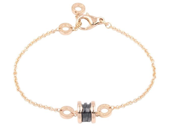 Bulgari Bvlgari B-zero1 Element Charm Armband Schwarz Golden