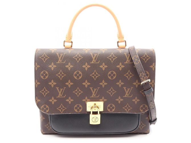 Bolsa Louis Vuitton Marignan Monogram Noir Marrom Preto