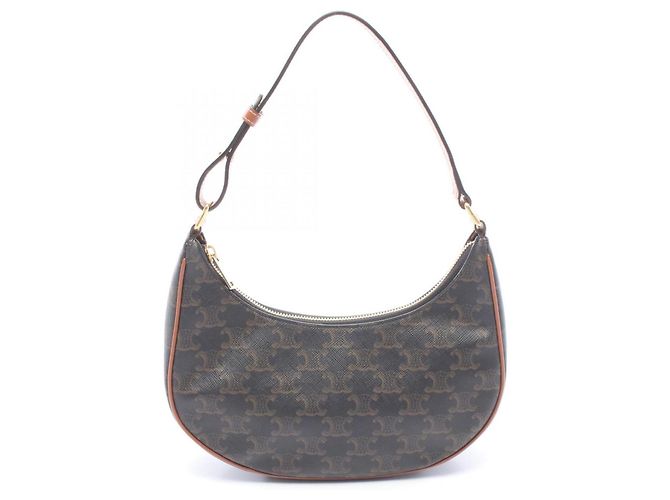 Céline Celine AVA Triomphe Schultertasche/Handtasche Braun Schwarz