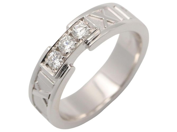 Tiffany & Co. Atlas 3PD Ring in 18K Weißgold Silber