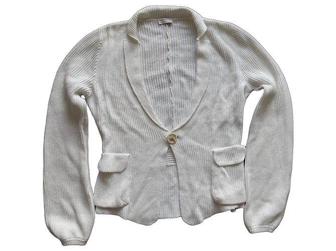 Brunello Cucinelli weißer Strickcardigan