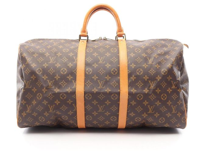 Bolsa Boston Louis Vuitton Keepall 55 Monogram Marrom