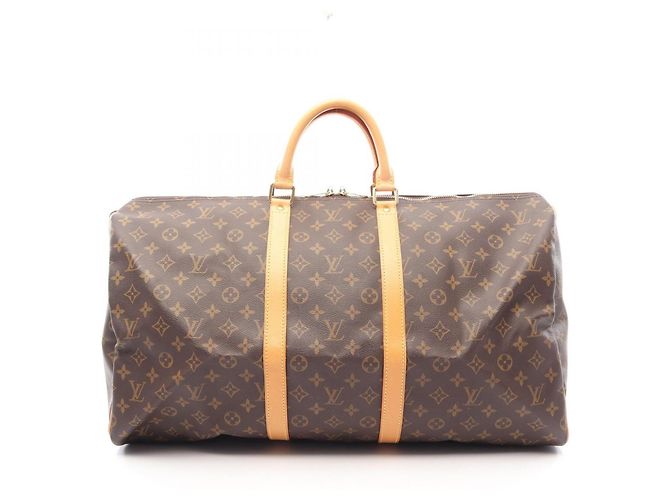 Louis Vuitton Keepall 55 Monogram Brown Boston Bag Braun