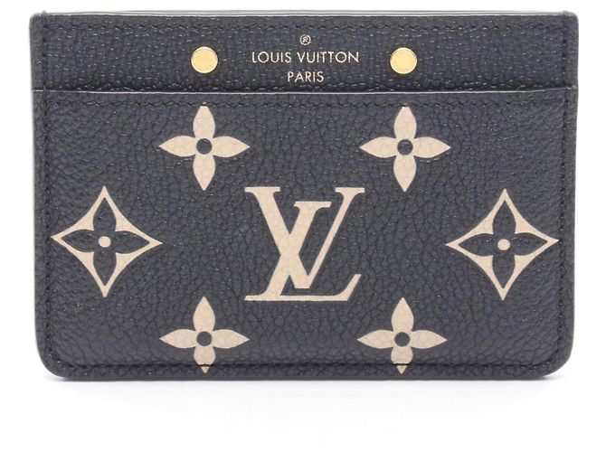 Louis Vuitton Monogram Empreinte Visitenkartenetui Schwarz Beige
