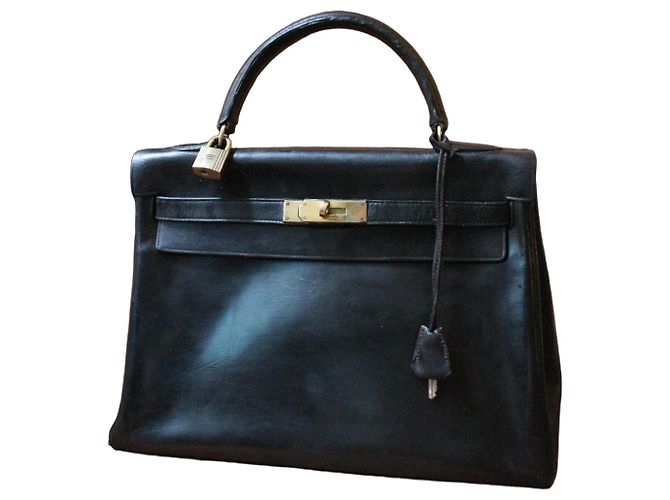 Borsa Hermès Kelly 32 in pelle nera Nero
