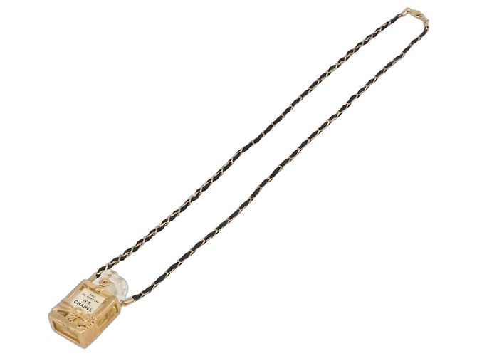Chanel CC No.5 Perfume Bottle Pendant Metal Golden