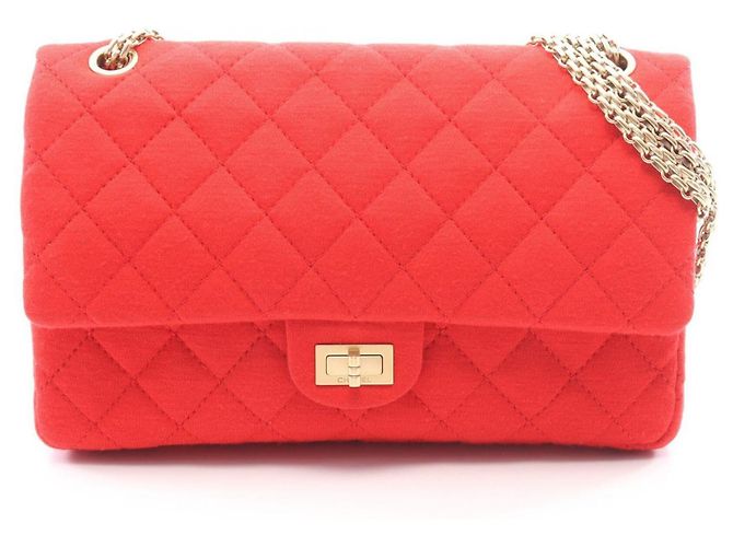 Bolso de hombro Chanel 2.55 Matelassé Double Flap Roja