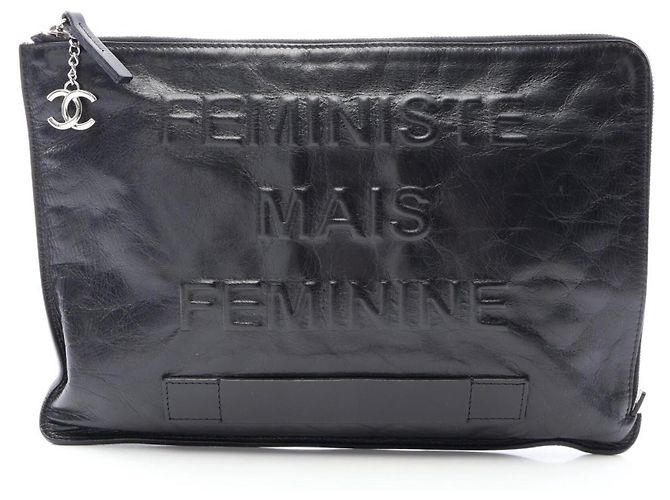 Bolsa Clutch Chanel Coco Mark Second Bag Preto