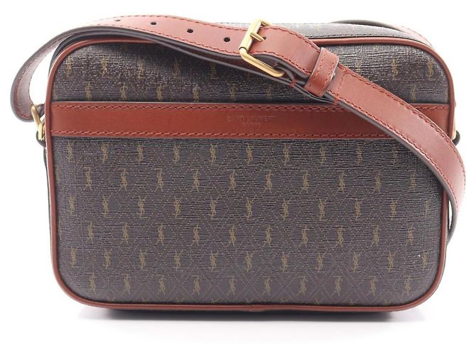 Borsa Camera Monogram Yves Saint Laurent Marrone