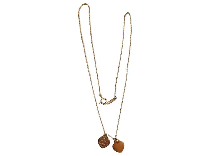 Collana Tiffany & Co. Return to Tiffany Doppio Cuore D'oro Silver hardware